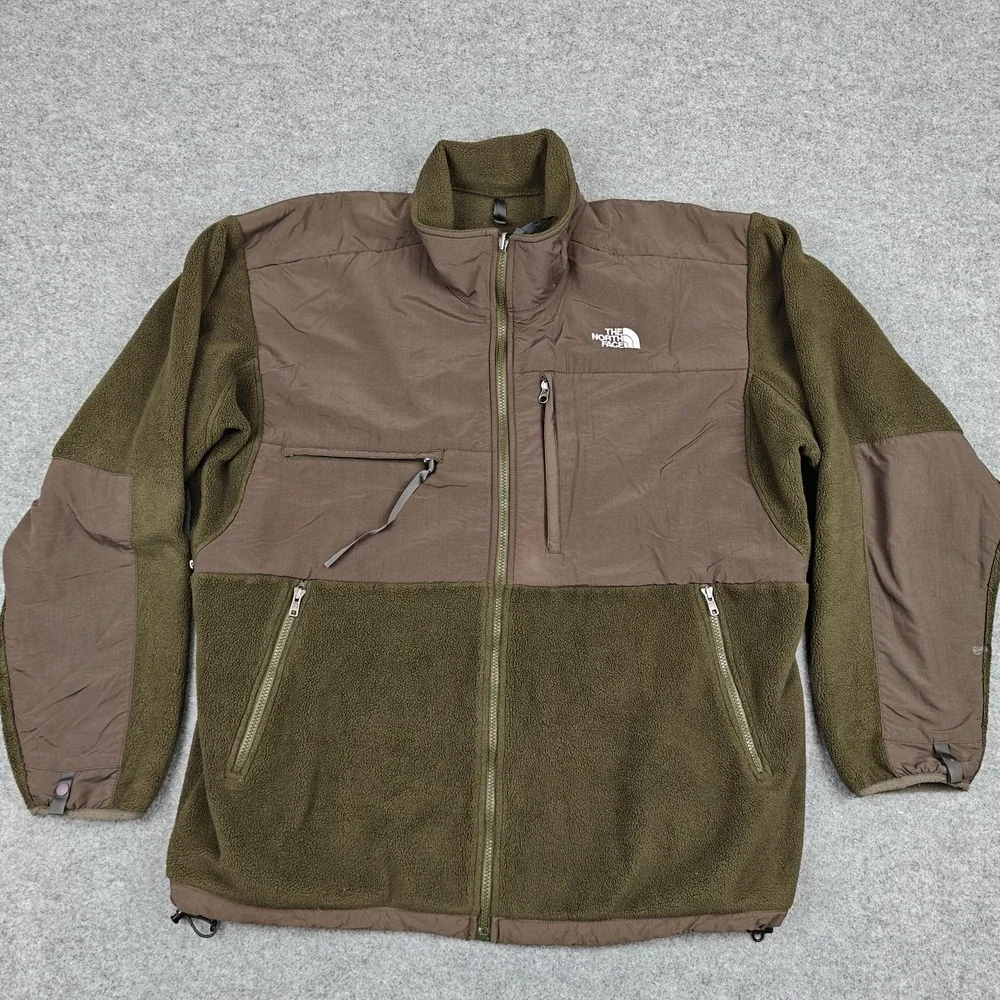 The North Face Jacket Mens 2XL Green Polartec Fleece Zip Pockets Windbreaker